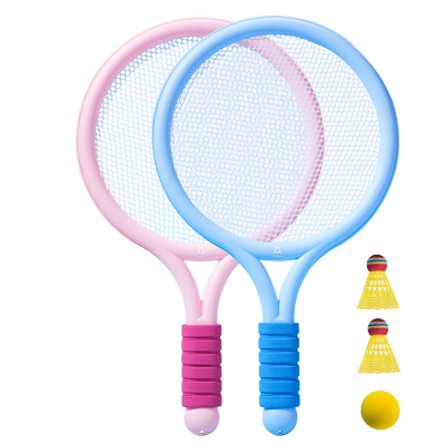 得力儿童羽毛球拍加大网面送3球