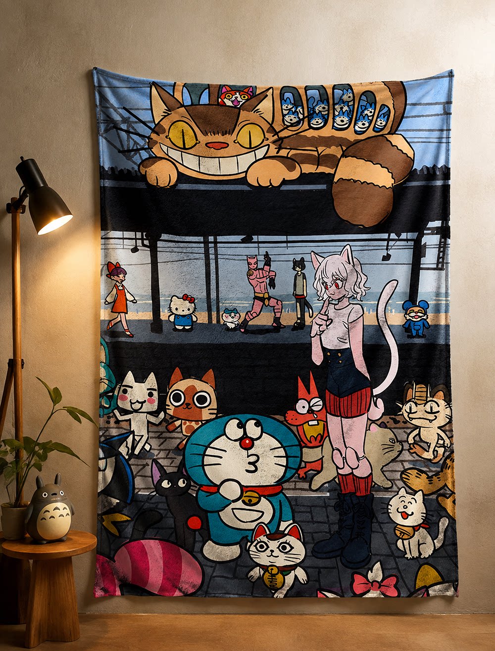 龙猫小八尼飞比特吉伊卡哇汽车盖毯午睡毯办公室午休毯空调毯