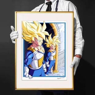 七龙珠Z孙悟空悟饭超级赛亚人沙鲁游戏精神时光屋装饰画