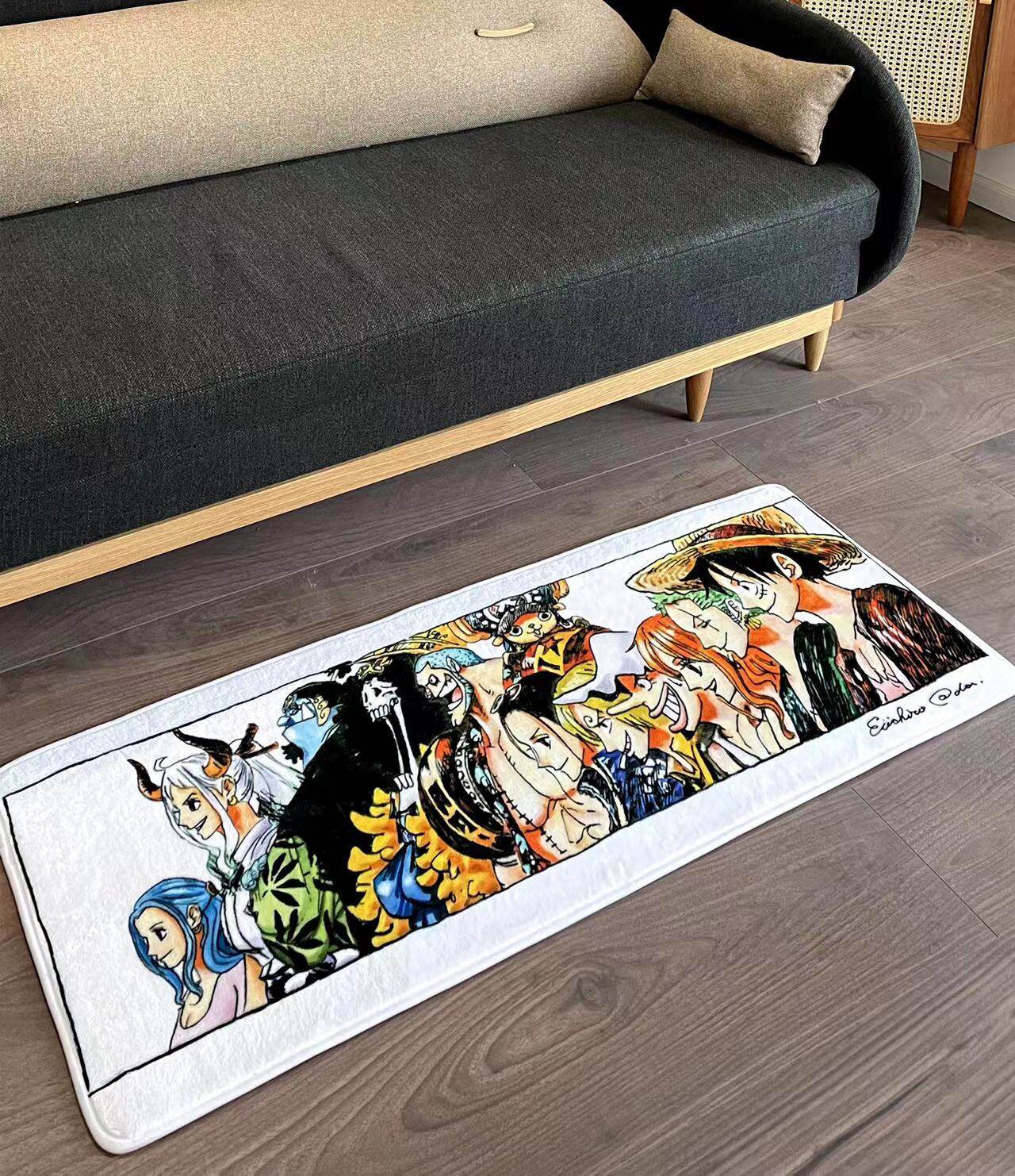 海贼王草帽团路飞索隆娜美床边书房卧室超大法兰绒地毯二次元周边