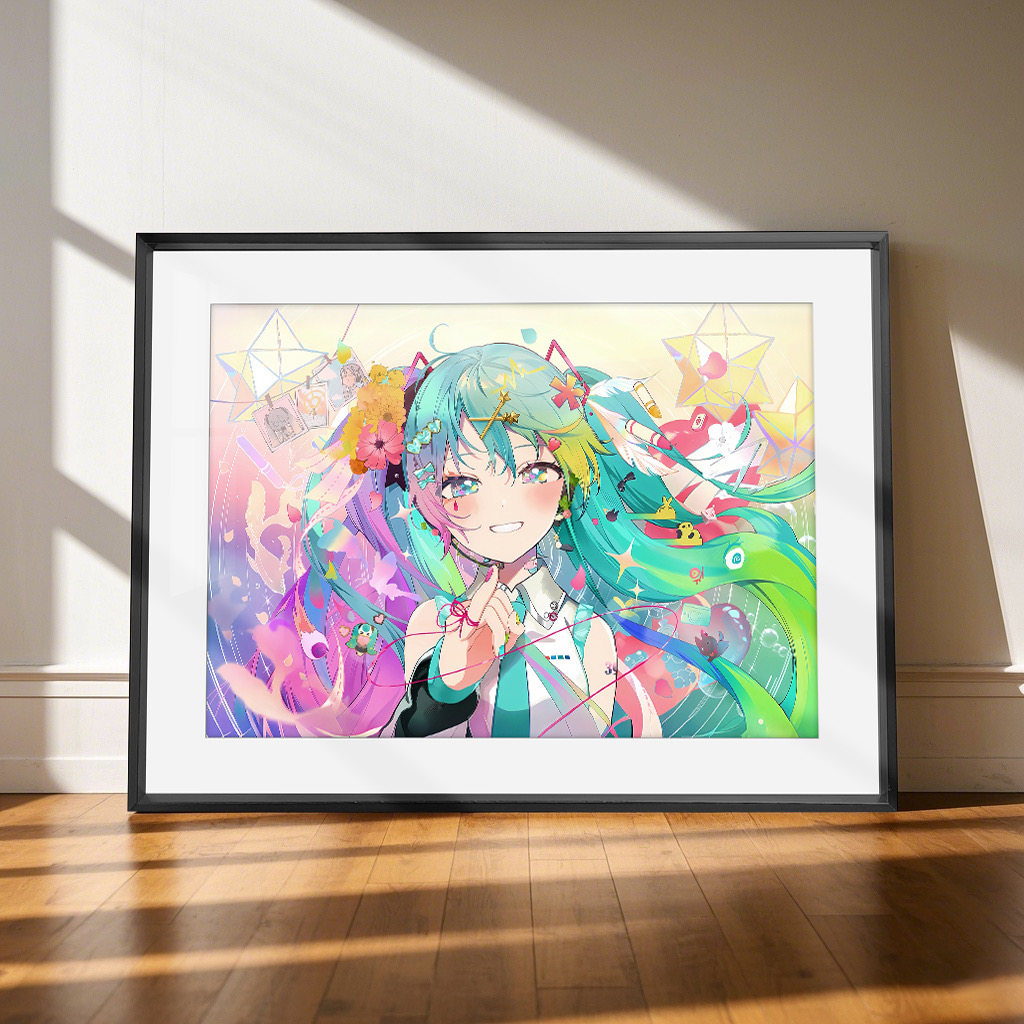 初音未来爱言叶V爱的话语Miku公主殿下午睡毯地毯装饰画