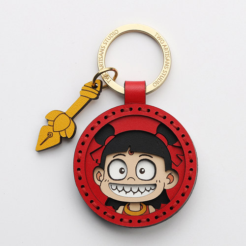 牛皮钥匙扣挂件手工制作