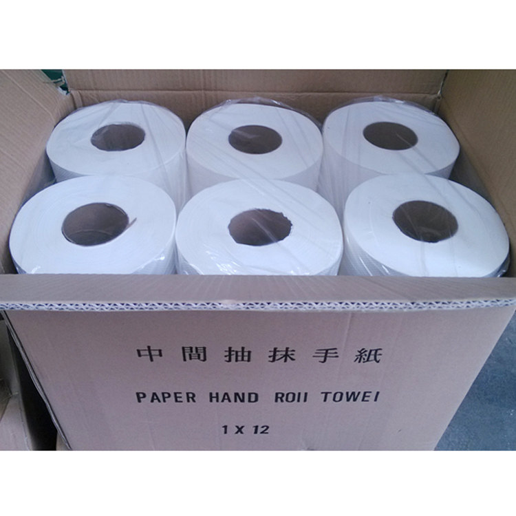卷筒擦手纸单层1200克12卷中间抽吸水纸卫生间干手纸巾实广东包邮