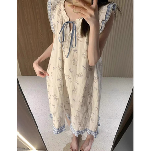 风云朵棉少女连衣裙家居服 STUDIO 韩国甜美可爱兔子睡裙女夏季
