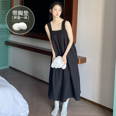 棉麻背心抹胸阔腿长裤睡衣套装