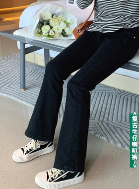 长裤纯棉弹力休闲喇叭裤女童
