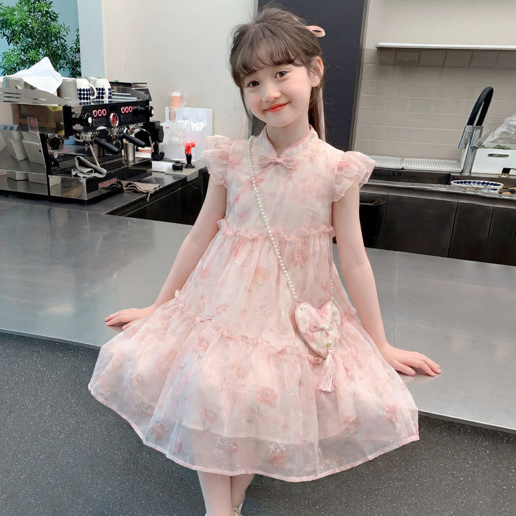 女童夏季中国风碎花公主连衣裙