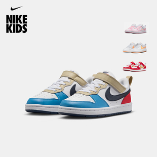 Nike耐克正品儿童鞋低帮板鞋COURT 男女童魔术贴休闲运动鞋DV5457