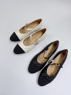 羊皮小单鞋 Blair 浅口女鞋 平底圆头舒适格纹单鞋 Eadie平底女鞋