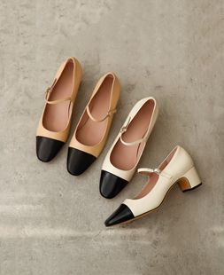 风百搭女 中跟走路不累复古法式 Blair Eadie复古玛丽珍粗跟女单鞋