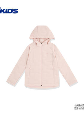 乔丹儿童羽绒服2025新款大童防风连帽保暖外套女童梭织棉服上衣