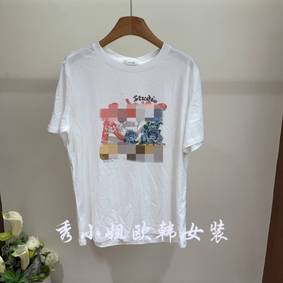欧洲站2026夏季新款印花短袖T恤女宽松圆领上衣百搭