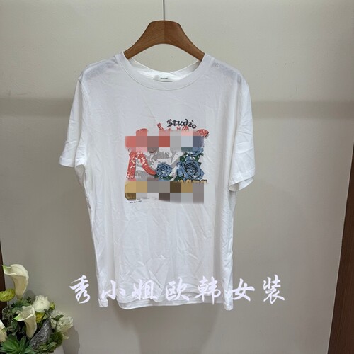 欧洲站2026夏季新款印花短袖T恤女宽松圆领上衣百搭
