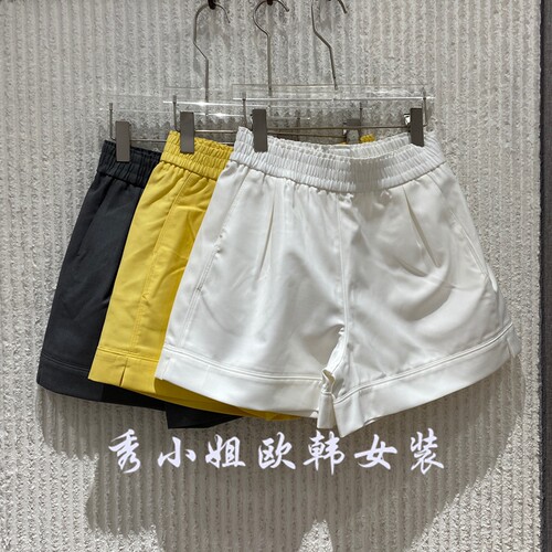 欧洲站2026夏新款松紧腰显瘦休闲短裤女夏季百搭阔腿裤25022