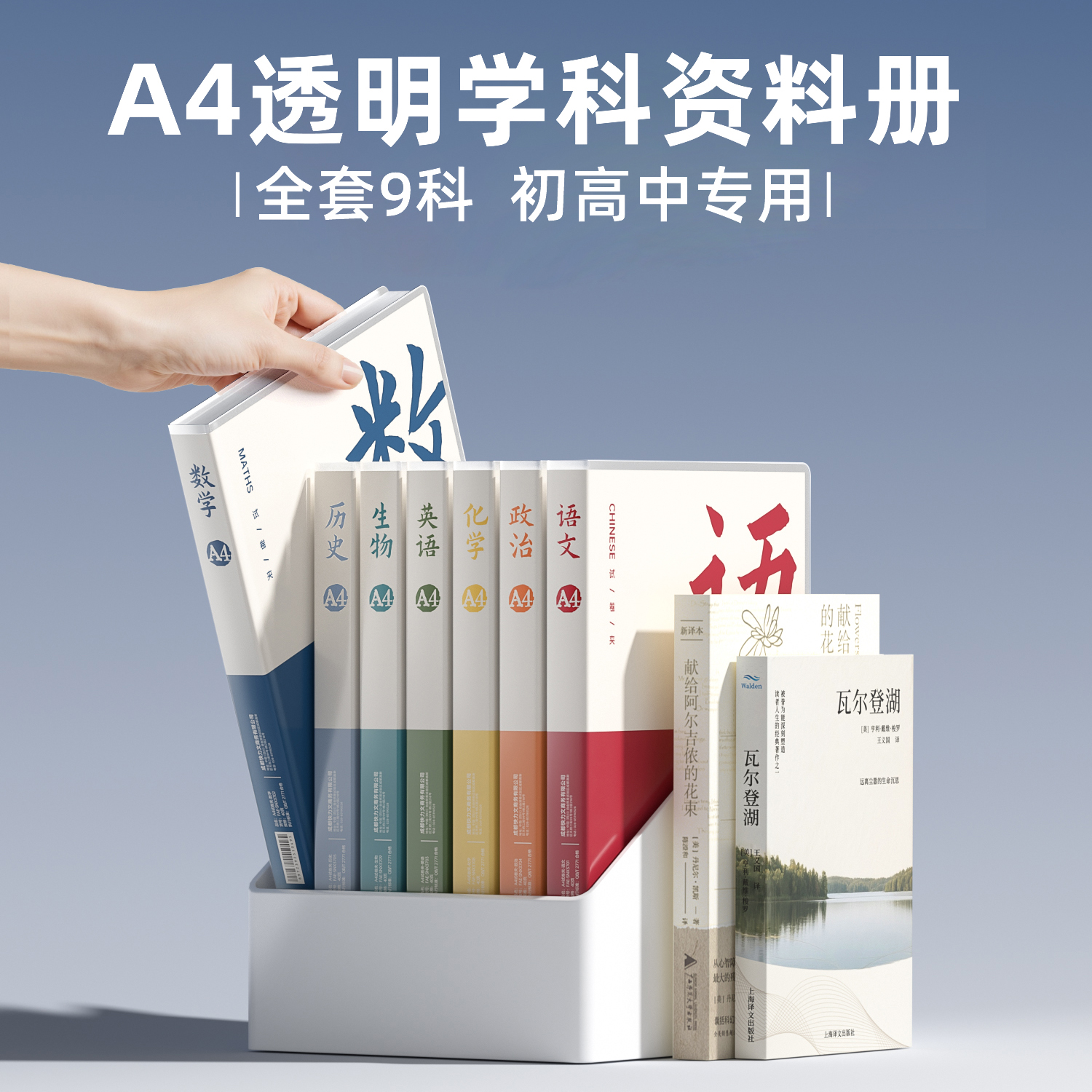 a4透明学科资料册文件夹大号加厚