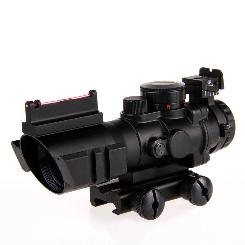 固定四倍镜4x32速瞄高清精准十字望远镜模型器材挂墙弹弓玩具备件