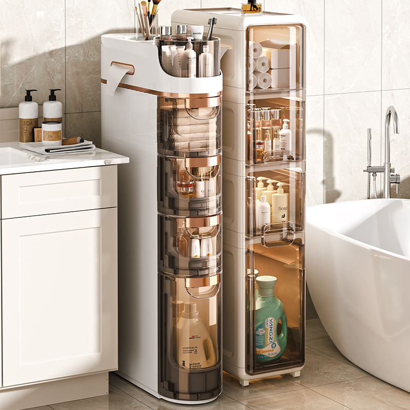 卫生间置物架浴室厕所马桶洗漱台窄边落地抽屉储物架子夹缝收纳柜