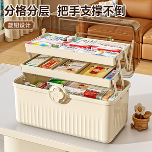 高颜值大号药箱家用装 2025新款 备用药品药物收纳盒家庭急救医疗箱