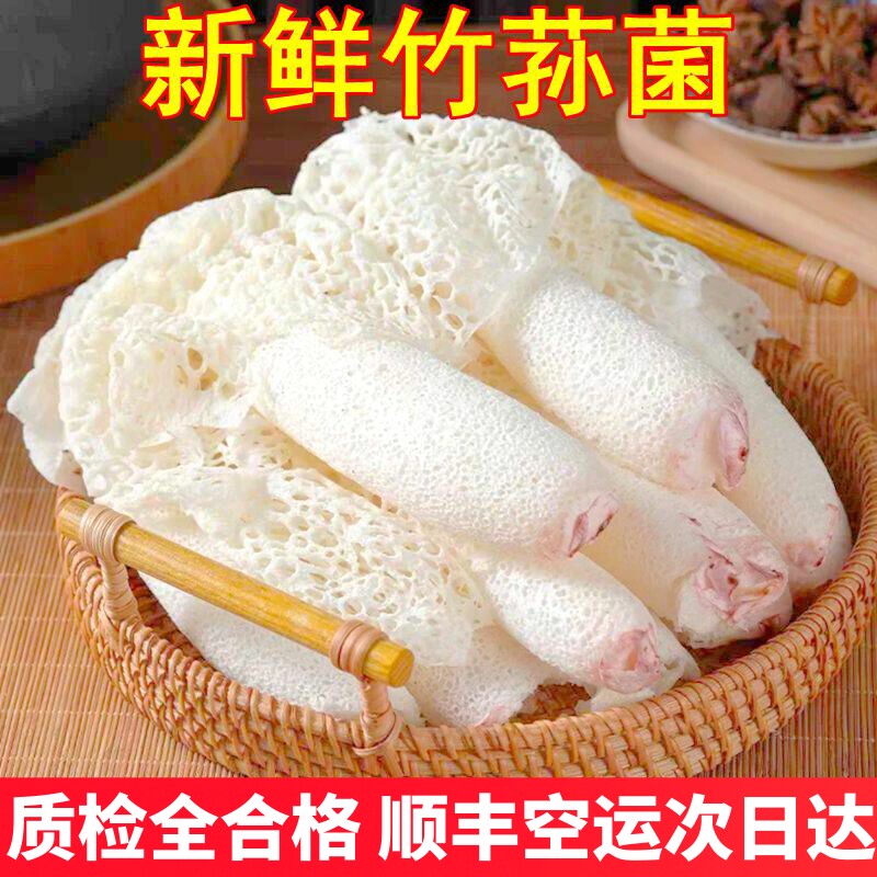 新鲜竹荪菌云南特产野生织金短裙红托鲜竹笙蘑菇顺丰空运包邮菌子