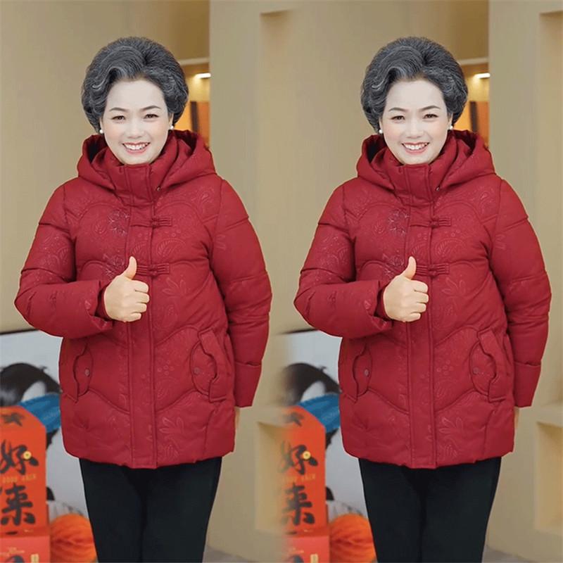 奶奶冬装羽绒棉服中老年棉衣
