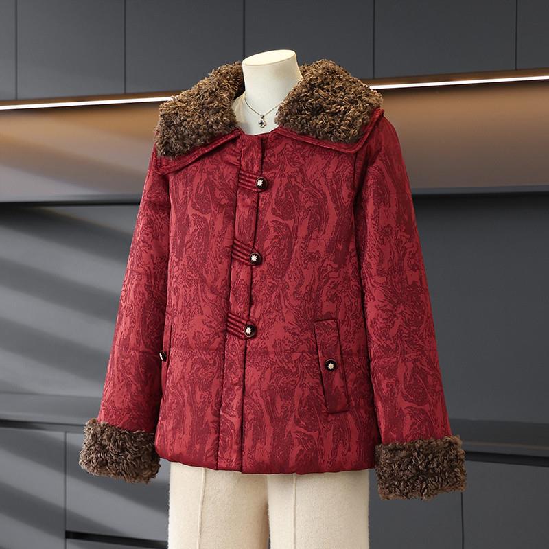 中老年人冬装棉衣女洋气质加绒加厚保暖棉袄新款妈妈短款棉服外套