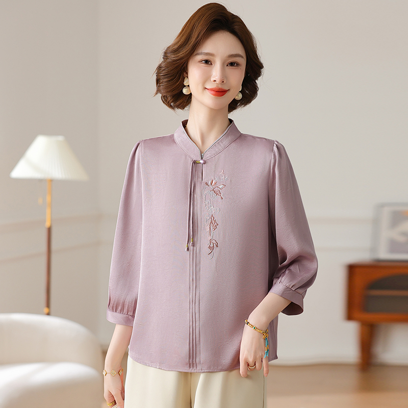 春夏减龄七分袖小衫衬衣服