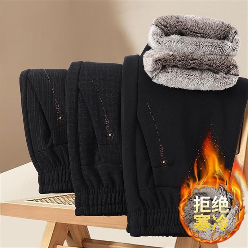 妈妈加绒裤奶奶棉裤冬装休闲加厚中老年女裤老太太保暖裤外穿裤子