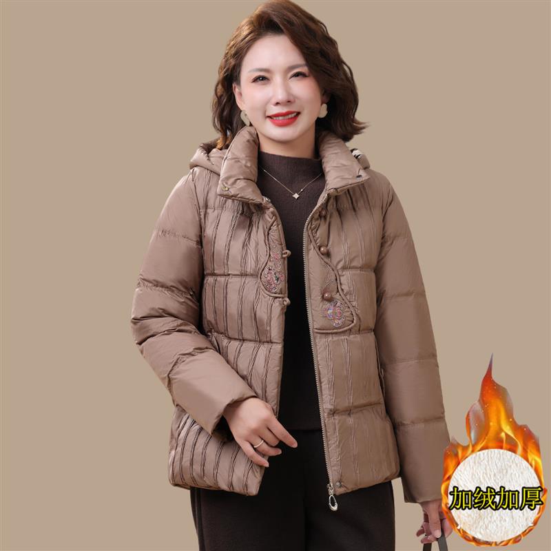 妈妈冬装新款棉衣洋气质中老年人棉服外套女冬季加绒保暖棉袄上衣
