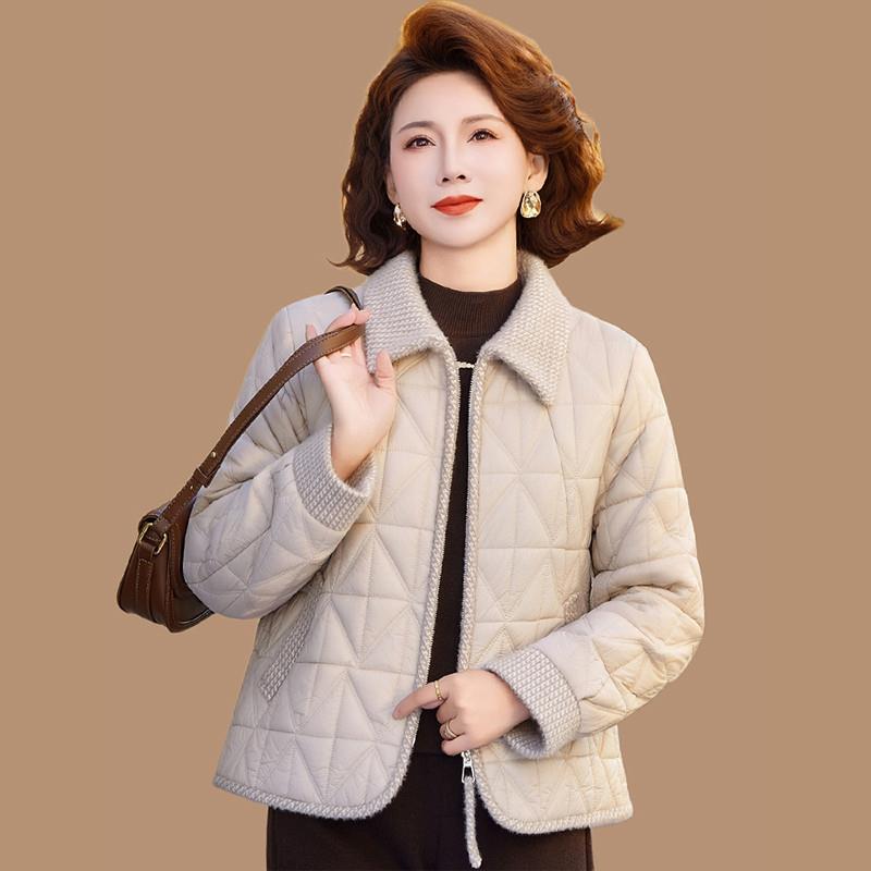 小个子妈妈冬装羽绒棉服洋气棉袄外套中老年女装秋冬时尚保暖棉衣