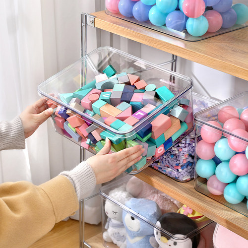 洋洋鱼带盖透明儿童玩具收纳箱