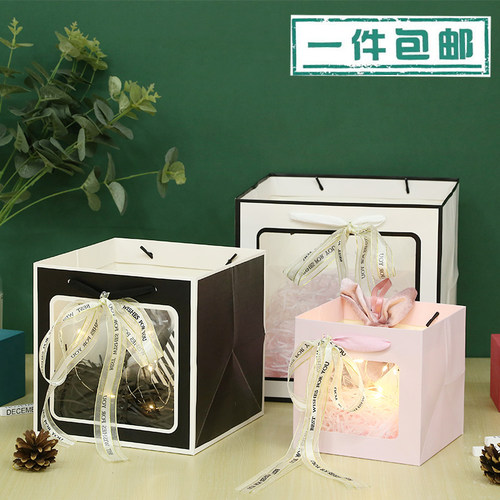 方形礼品袋透明礼物伴手礼高档