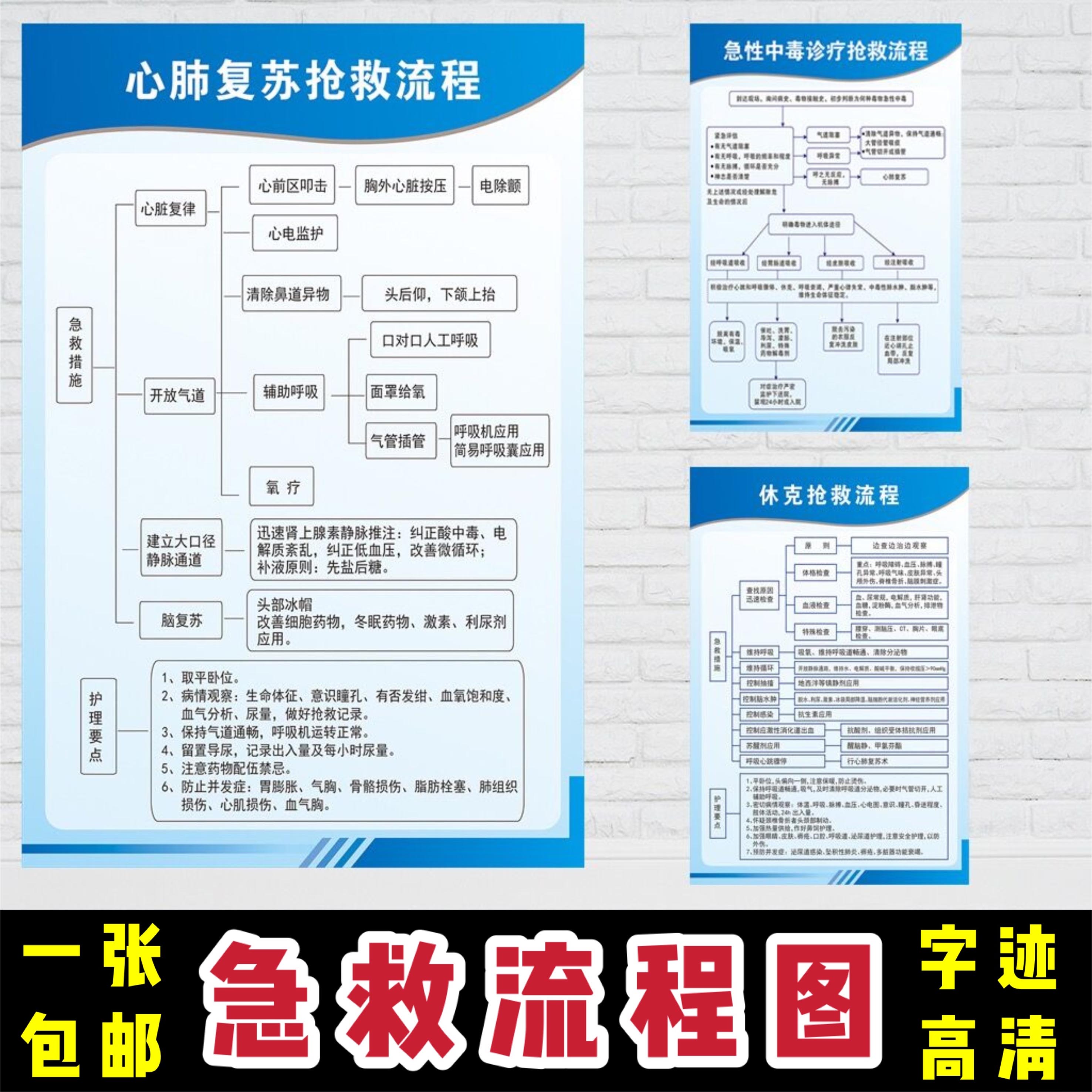 医院过敏性休克心肺复苏急救流程挂图...