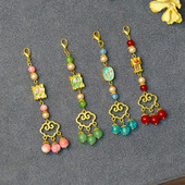 古风醒狮福字吊坠旗袍压襟挂饰合金祥云锁高级感百搭吊坠挂饰挂件