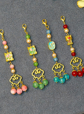 古风醒狮福字吊坠旗袍压襟