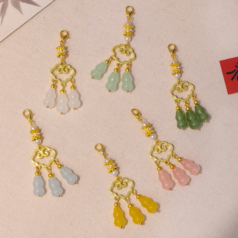 国风服饰挂件如意锁祥云小滴溜 diy葫芦吊坠饰品挂坠汉服旗袍配饰