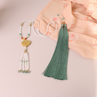 双背云长缨珞流苏明制汉服项链配饰金丝锁古风璎珞马面裙百搭款