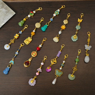 国风玻璃女平安扣手工挂件中式旗袍压襟挂坠古风流苏吊坠服装配饰