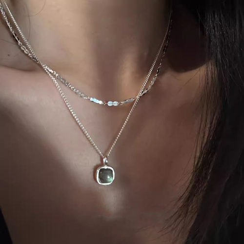 欧泊石冷淡风小众设计高级感项链