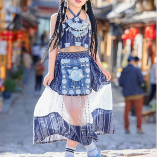 旅拍少数民族舞台服饰 新款 苗族服装 苗疆儿童款 少女套装