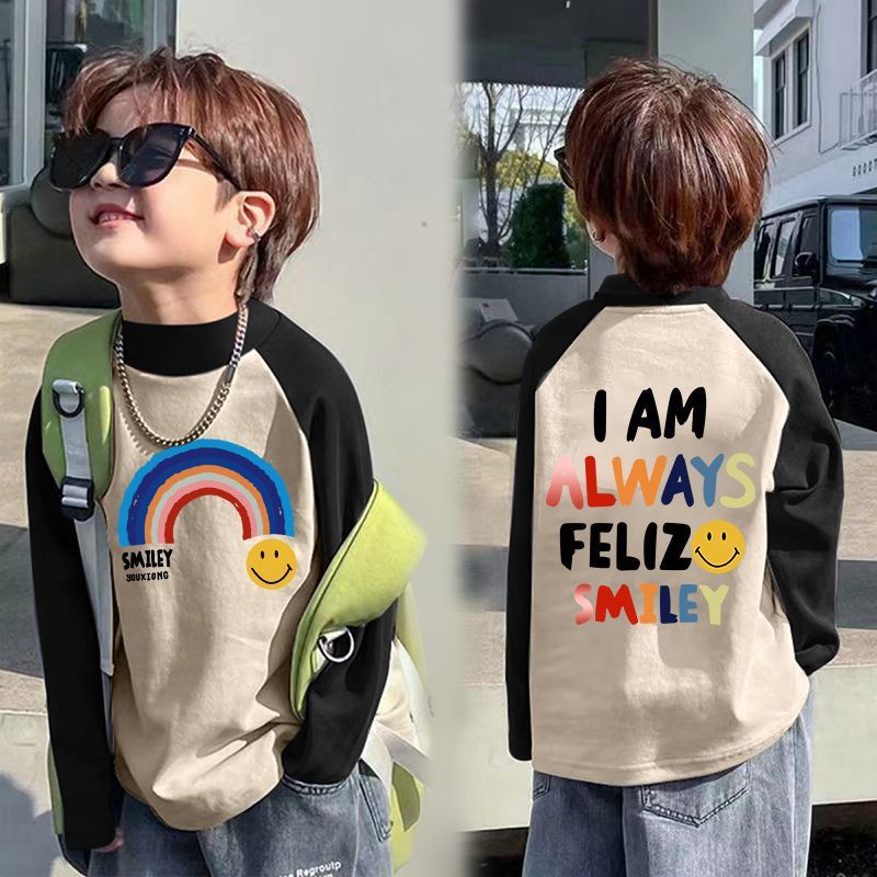 儿童打底衫德绒保暖撞色打底上衣