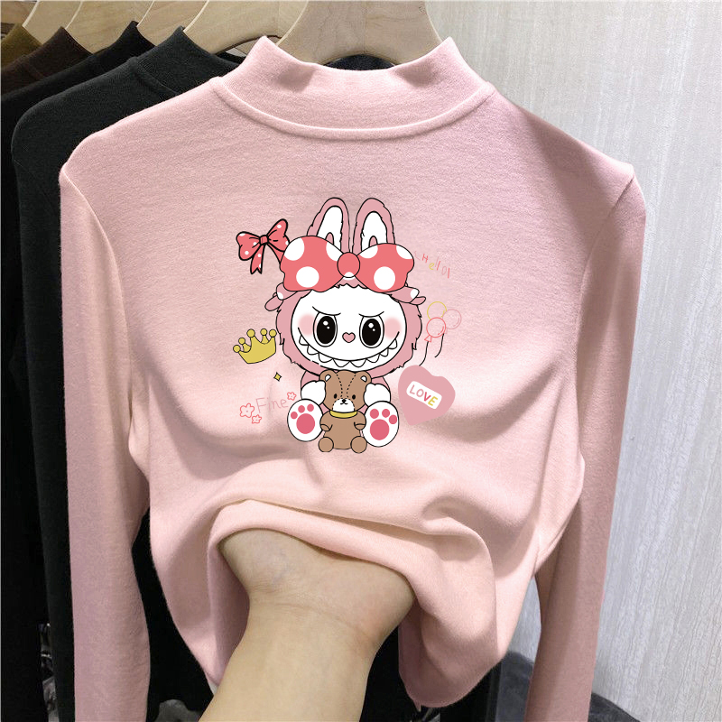 卡通布布洋气时髦儿童半高领内搭