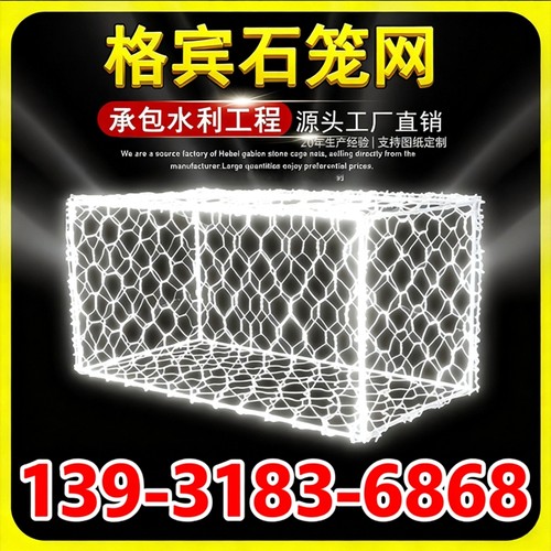 格宾石笼网箱热镀锌铝合金雷诺护垫铅丝石笼网护坡河堤防汛固滨笼