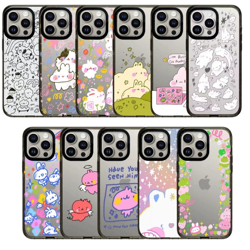 同款图案小兔适用苹果17promax手机壳iPhone16promax/15plus小清新14潮牌13简约女12Pro女新壳体防摔保护套