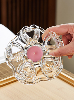 保温底座蜡烛可明火加热玻璃花果茶壶家用煮茶温茶器功夫茶具套装