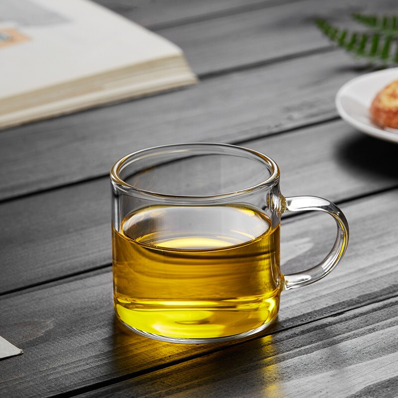 玻璃小品杯带把透明加厚耐热品茗杯家用功夫茶具小茶杯喝水主人杯