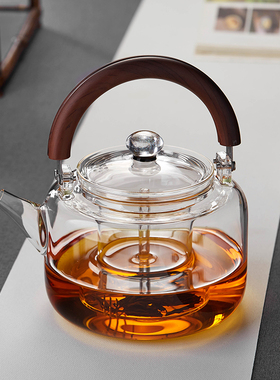 玻璃蒸煮壶耐高温高档2025新款黑晶炉烧水壶家用提梁大泡茶壶茶具