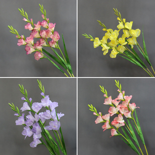 剑兰花仿真花装饰摆件花卉高档假花高级感婚礼落地大花瓶插花婚庆