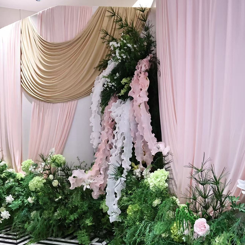 婚庆道具卷边卷花纸艺飘带自由曲线手工褶皱造型舞台背景装饰飘带