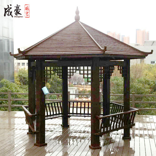 防腐木凉亭四角亭子木屋实木户外