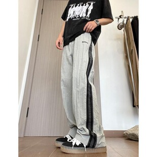 运动长裤 户外速干冲锋裤 撞色拼接冰丝休闲工装 街头痞帅美式 男夏季